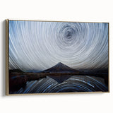 Framed canvas of Taranaki, New Zealand landscape in black and gold tones, ideal for bedroom wall art.