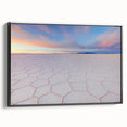Black and white framed canvas of a Bolivian landscape, ideal for bedroom wall decor.