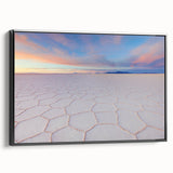 Black and white framed canvas of a Bolivian landscape, ideal for bedroom wall decor.