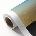 Art deco poster of a stylized Brazilian landscape in pastel shades on rolled canvas, ideal for nursery wall art.