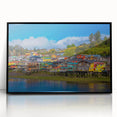 Large abstract wall art of Santiago featuring muted earth tones in a mid-century modernist style.