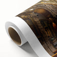 Art deco poster of Ecuador scenery in soft green and blue tones, printed on rolled canvas.