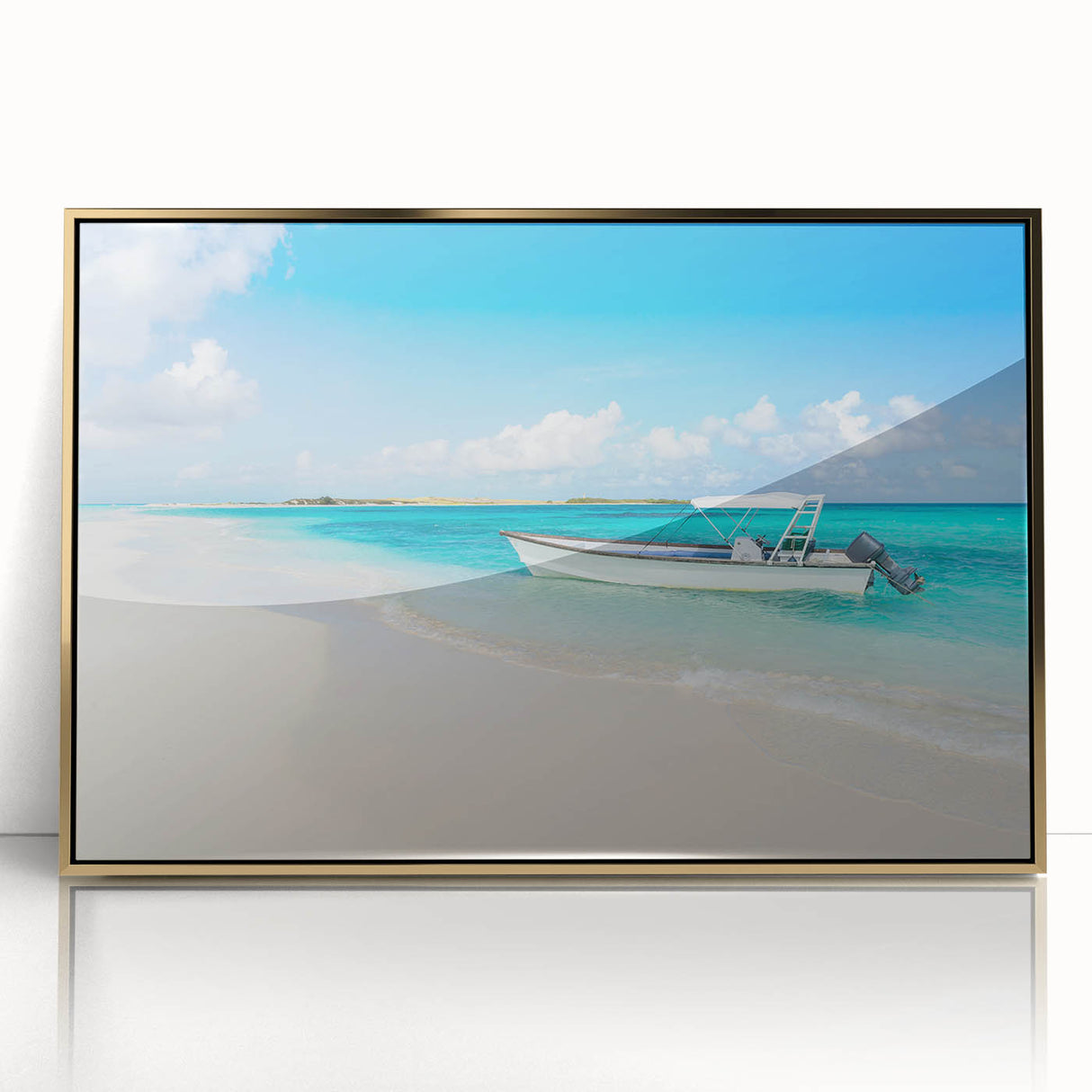 Framed acrylic print of a Venezuelan landscape in mid-century modernist style, ideal for modern art wall decor.