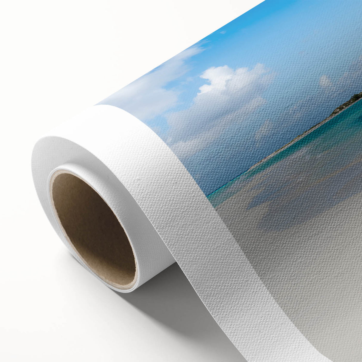 Art deco poster of a Venezuelan landscape in soft pastel colors on rolled canvas, ideal for nursery wall art.