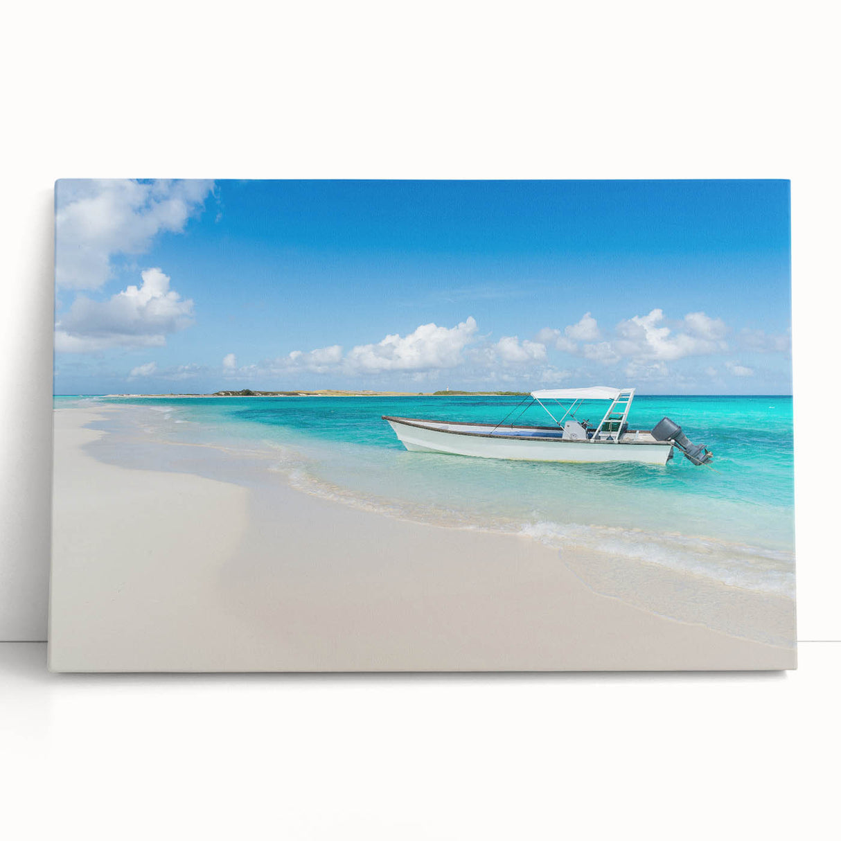 Black and white stretched canvas of a South American scenery, ideal for kitchen wall art.