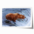 Alaskan landscape rolled print featuring muted green and blue tones on canvas, suitable for art wall dining room.