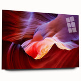 Acrylic print of Antelope Canyon in Arizona, featuring warm earth tones, ideal for bedroom or dining room art.