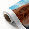 Art deco poster of Glen Canyon in Arizona, featuring pastel colors on rolled canvas, ideal for nursery wall art.
