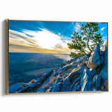 Framed canvas depicting a vintage-style Arkansas landscape in muted gold and black tones, ideal for bedroom wall art.