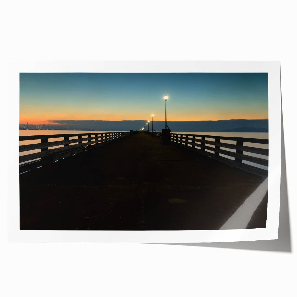 Rolled print of Berkeley, California scenery in soft pastel hues, ideal for art wall dining room decor.