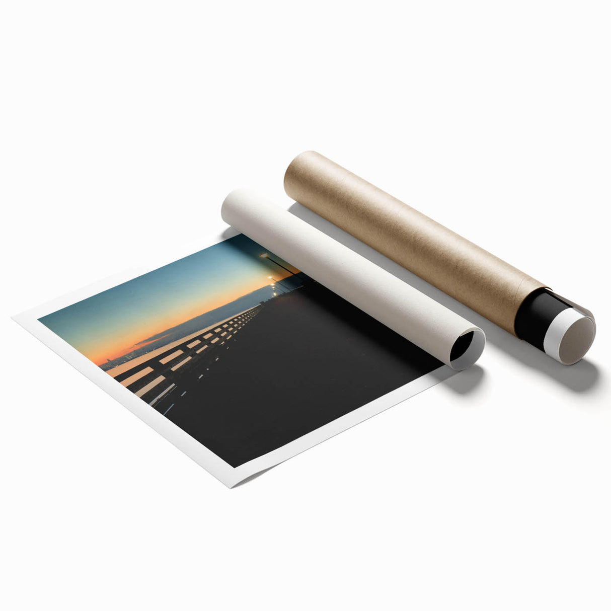 Extra large rolled print of Berkeley scenery with vibrant floral elements, ideal for classy bathroom wall art.