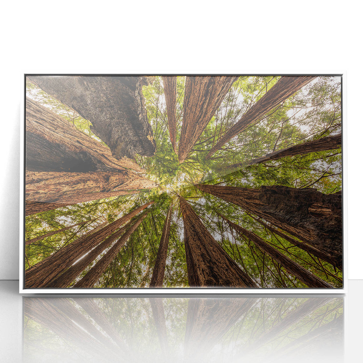 Acrylic print of Big Sur landscape in pastel shades, framed in white, ideal for modern art wall decor.