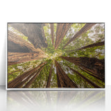 Acrylic print of Big Sur landscape in pastel shades, framed in white, ideal for modern art wall decor.