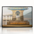 Large abstract wall art of Coronado, California in muted gray tones on a framed acrylic, ideal for modern living room decor.