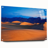 Acrylic print of Death Valley scenery in muted earth tones, suitable for bedroom or dining room decor.