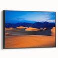 Black and white framed canvas of Death Valley landscape, ideal for bedroom wall art.