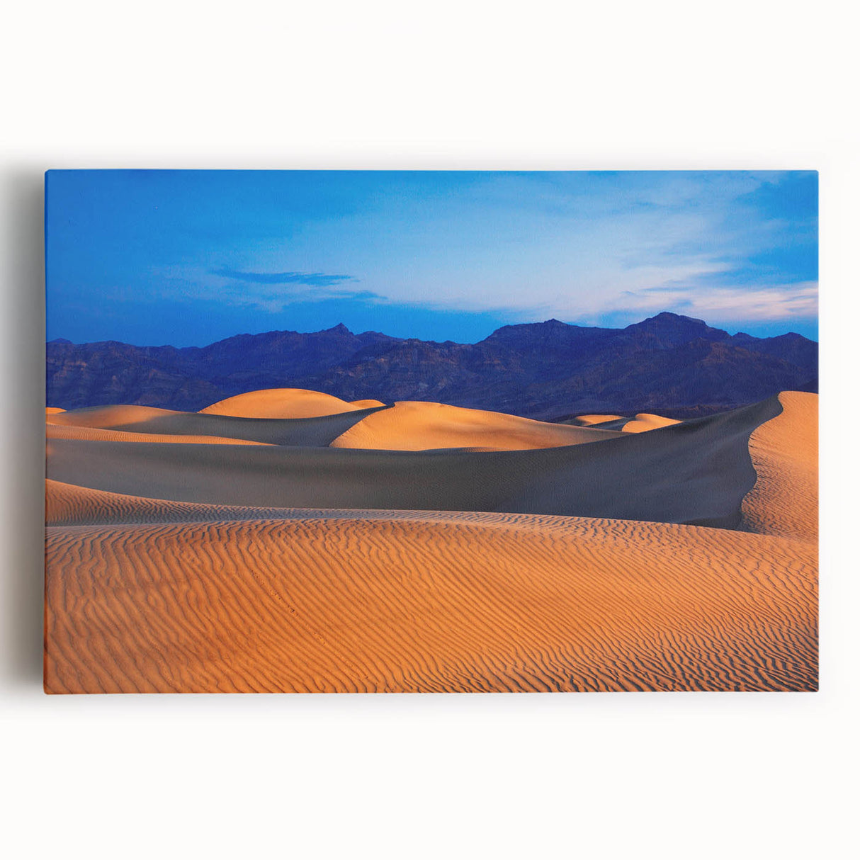 Black and white photograph of Death Valley on stretched canvas, suitable as large kitchen wall art.