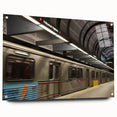 Acrylic print of a Hollywood, California scenery in muted earth tones, ideal for dining room decor.