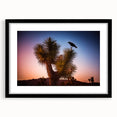 Extra large textured abstract art print of Joshua Tree, featuring vibrant earthy tones on a black framed canvas.
