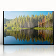 Large abstract wall art of Lake Tahoe in muted blue and green tones on a framed acrylic, ideal for modern living room decor.