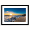 Abstract art print of a colorful San Diego scenery in vibrant hues on a large framed canvas, ideal for living room decor.