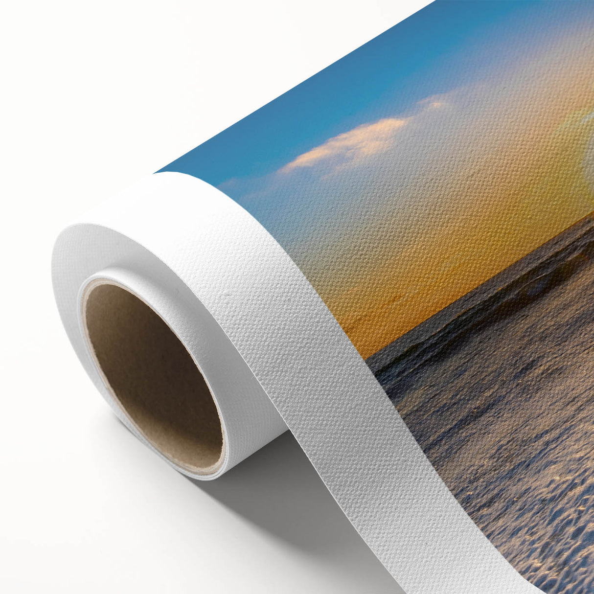 Art deco poster of San Diego skyline in pastel shades on rolled canvas, ideal for nursery wall art.