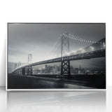 Acrylic print of San Francisco skyline in art deco style with pastel shades, ideal for modern nursery wall decor.