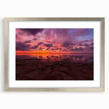 Textured abstract art print of Santa Cruz in muted blue and green tones on a framed canvas, suitable for bedroom decor.