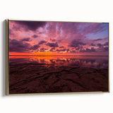 Landscape painting of Santa Cruz with muted earth tones on a framed canvas, ideal for bedroom wall decor.