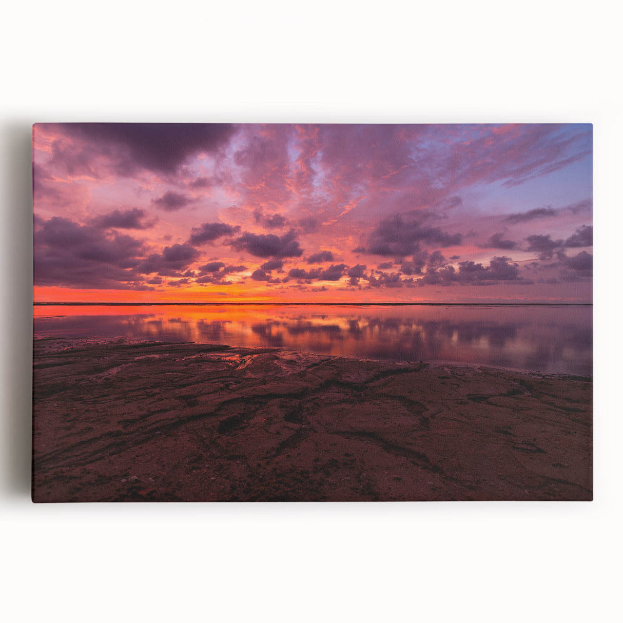 Black and white photograph of Santa Cruz on stretched canvas, ideal for kitchen wall art.