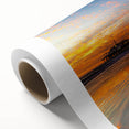 Art Deco style poster of Santa Monica scenery in pastel colors on rolled canvas, ideal for nursery wall art.