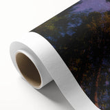 Art Deco poster of California sequoias in muted green and brown tones on rolled canvas, ideal for nursery wall art.