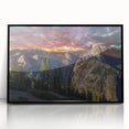 Large abstract wall art depicting Yosemite in muted earth tones on a framed acrylic, suitable for modern art wall decor.