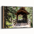 Black and white framed canvas featuring a vintage-style landscape of Vail, Colorado, ideal for bedroom wall art.