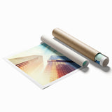 Rolled print of Denver scenery in muted earth tones, ideal for classy bathroom wall art.