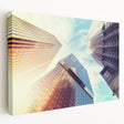 Large canvas depicting the Denver skyline in muted earth tones, suitable for kitchen wall art.