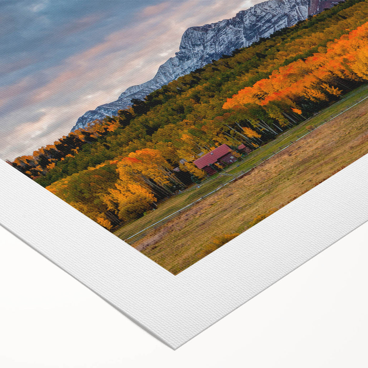 Art deco poster of Telluride, Colorado scenery in muted earth tones on rolled canvas, ideal for dining room wall art.