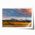 Extra large rolled print of Telluride, Colorado scenery with autumnal hues, ideal for art wall in dining room.