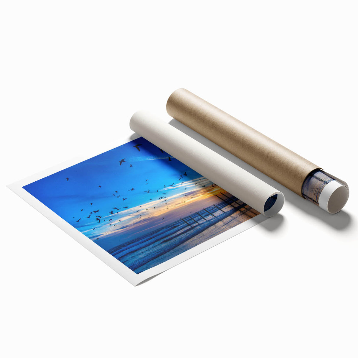 Extra large rolled print of Daytona scenery with vibrant floral patterns, ideal for classy bathroom wall art.