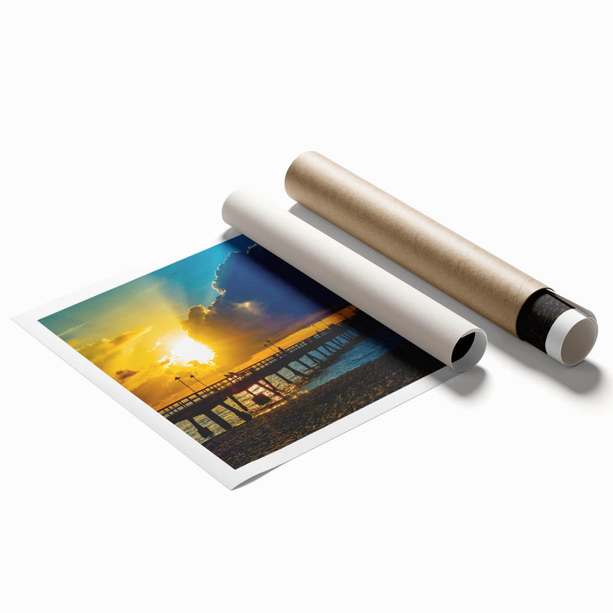 Extra large rolled print of Fort Lauderdale scenery with vibrant floral elements, ideal for classy bathroom wall art.