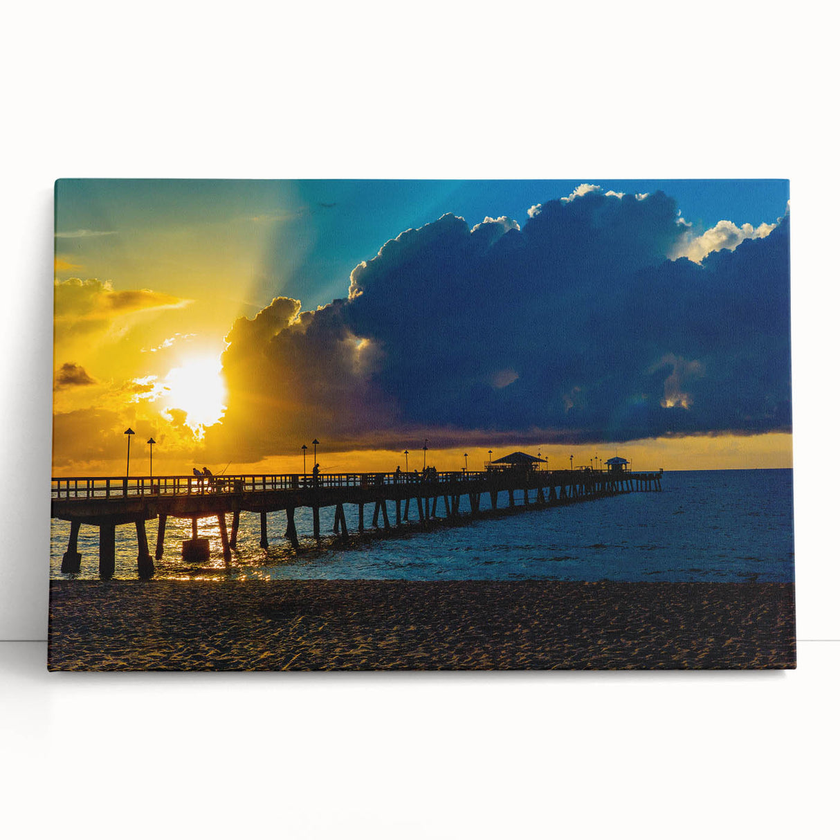 Black and white large art print of Fort Lauderdale skyline on stretched canvas, suitable for kitchen or bedroom wall.