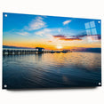 Acrylic print of the Florida Keys featuring vivid blue and green shades, ideal for dining room decor.