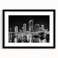 Abstract art print of Tampa scenery in vibrant colors on a textured, extra large canvas, ideal for living room decor.