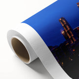 Art Deco poster of Atlanta skyline in pastel shades on rolled canvas, suitable as nursery wall art.