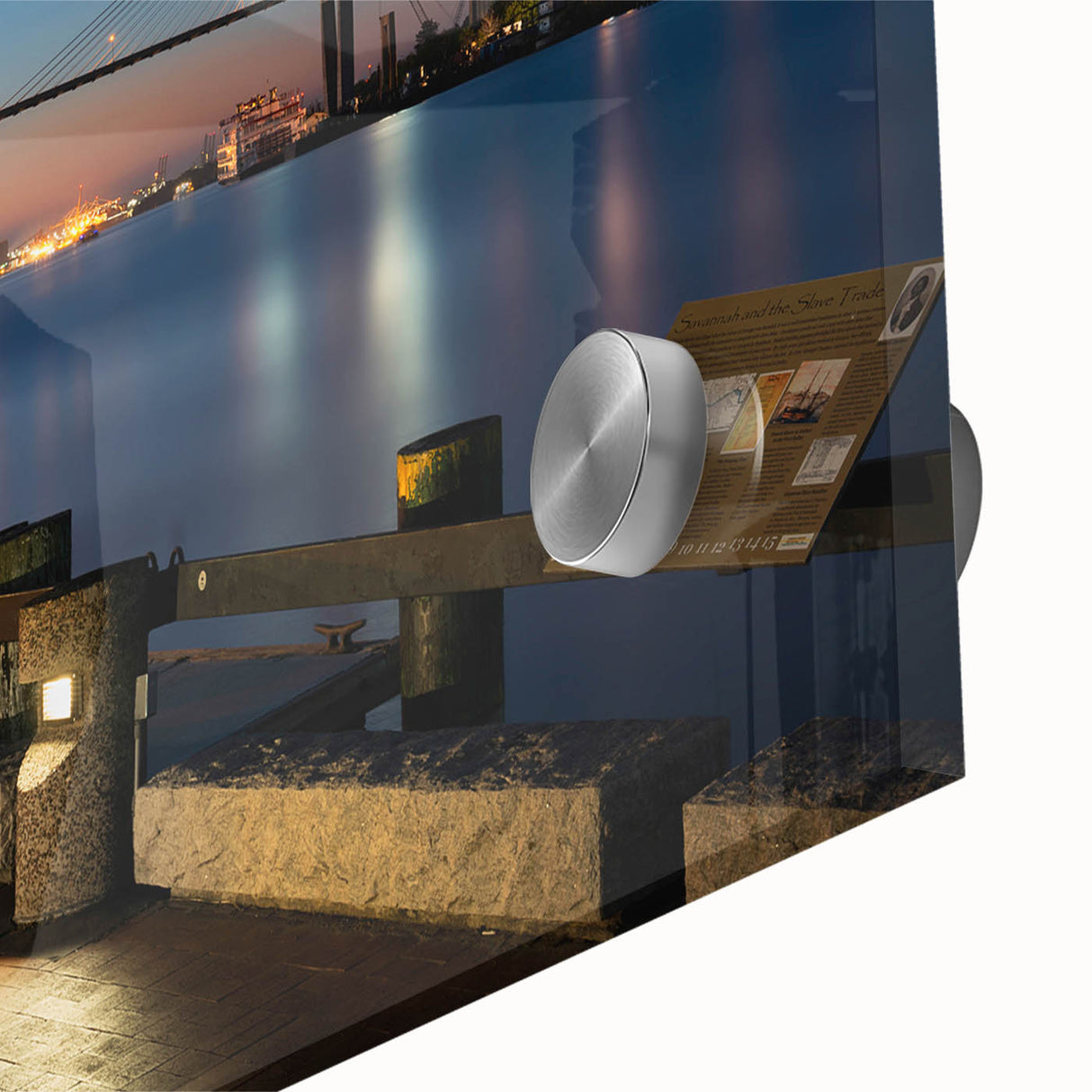 Large abstract wall art of Savannah scenery in mid-century modernist style on acrylic glass, ideal for dining room decor.