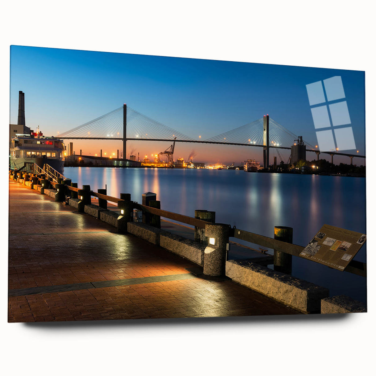 Acrylic print of Savannah, Georgia, featuring muted earth tones, ideal for bedroom or dining room art.