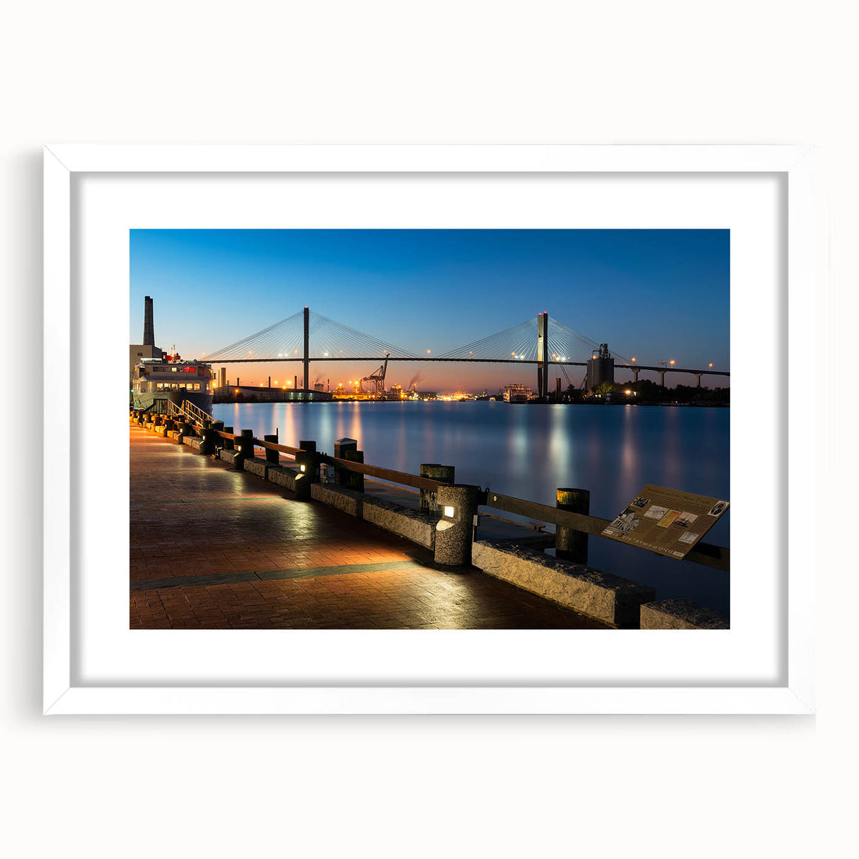 Abstract art print of Savannah scenery in muted earth tones, framed with a white mat, suitable for dining room decor.