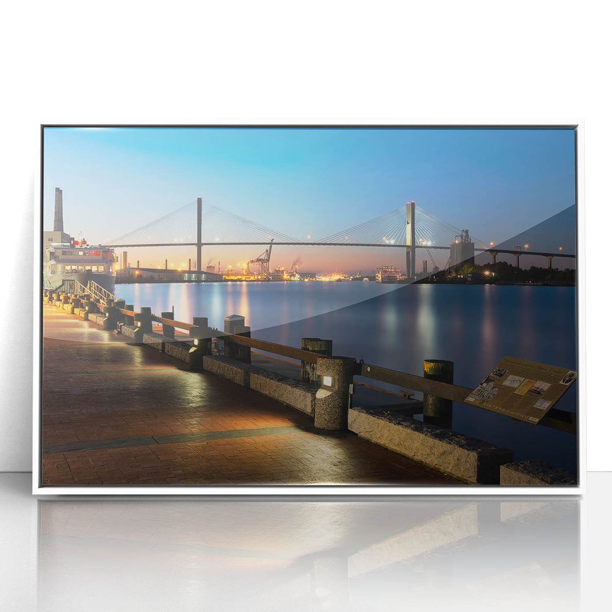 Modern art wall decor featuring Savannah, Georgia scenery in acrylic white frame, suitable for nursery wall decor.