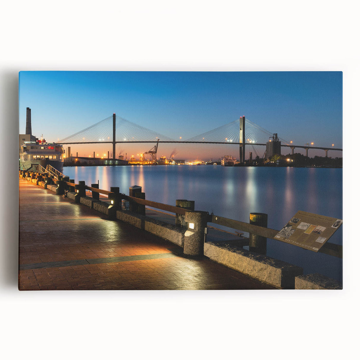 Black and white stretched canvas of Savannah, Georgia, ideal for kitchen wall art.