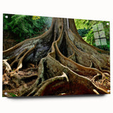 Acrylic print of Kauai landscape in vibrant green and blue tones, ideal for bedroom or dining room decor.